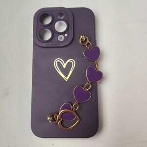 iPhone 11 & iPhone 13 Pro Max Phone Case Purple Heart Chain